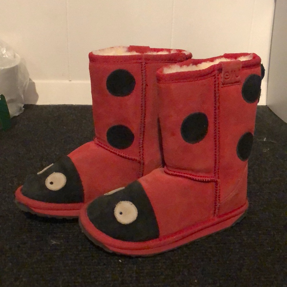 Emu Australia Ladybird Boots Kids Size 12